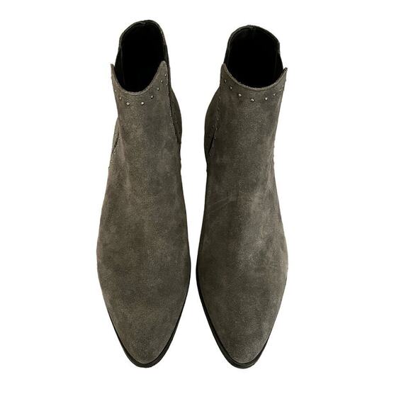 NWOB Donald J Pliner Gavi Oily Suede & Stud Slip On Ankle Bootie Gray Size 9.5 - Picture 9 of 11